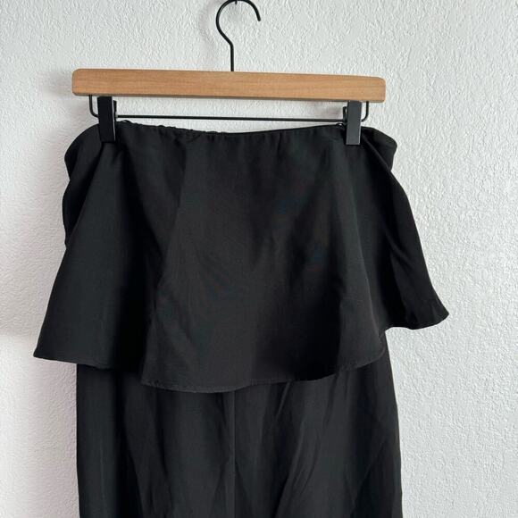 NEW NWT Francesca’s Luciana Strapless Elastic Back Wide Leg Jumpsuit Black L - Picture 6 of 13